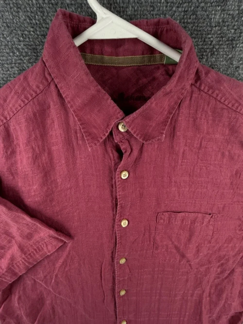 Tommy Bahama All Linen Button Up Shirt Men Short Sleeve Red Medium Breathable